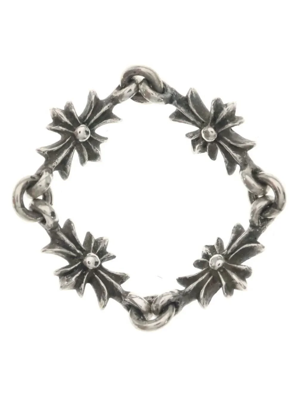 Chrome Hearts Tny CH Pls Tiny Ech Plus Ring Silver